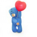 Форма пластиковая Медвежонок Тедди стоит с шариком сердечком 3D