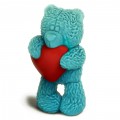 Форма пластиковая Медвежонок Тедди стоит с сердечком 3D